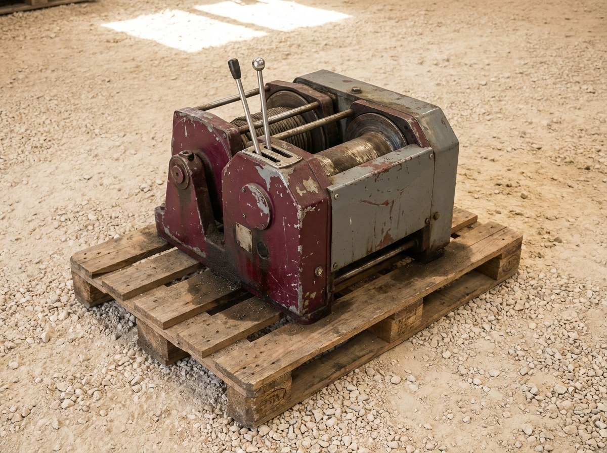 service winch on a pallet