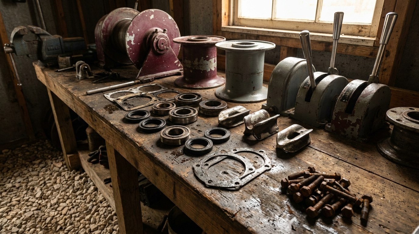 запчасти на верстаке